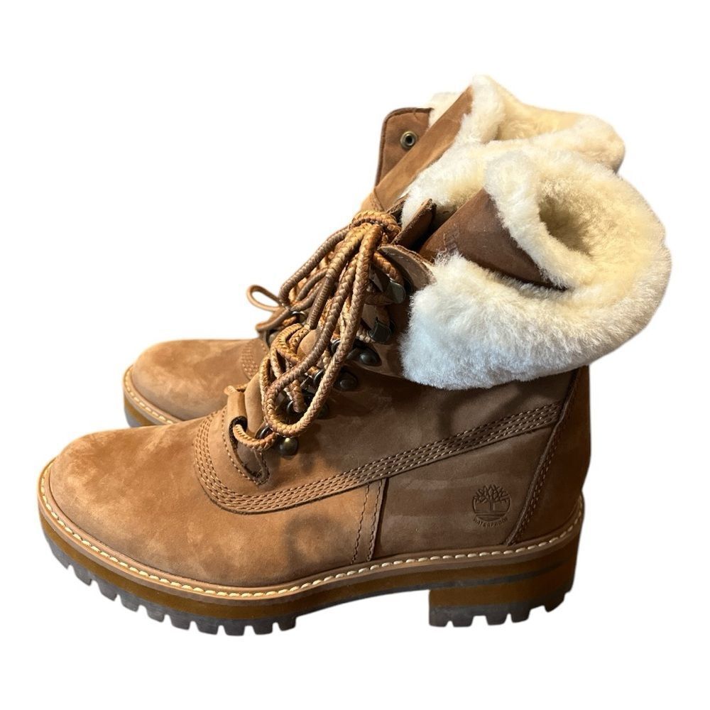 TIMBERLAND Women's Courmayeur Valley Women's Shearling Lined Boots Rust SZ 6.5 - Picture 4 of 11